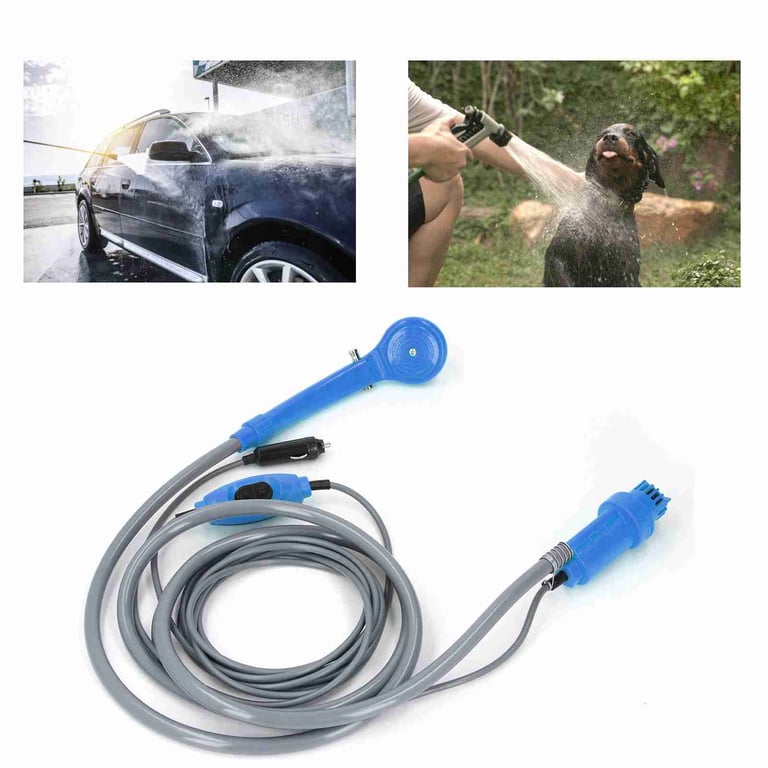 Car Plug Shower Kit 36W Portable Electric Vehicle Mounted Shower Kit For Outdoor Camping Car Washing Irrigation Blue thumbnail 11