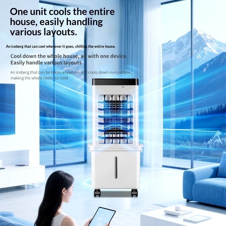Portable Mini Cooling Fan With Oscillating Blades thumbnail 7