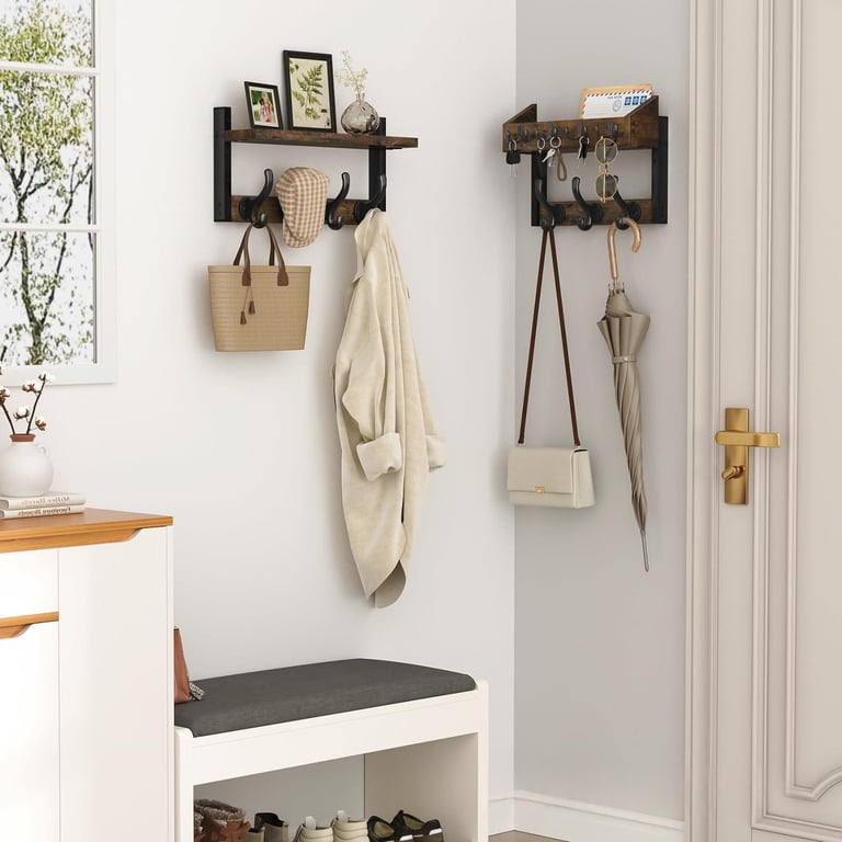 Wooden Wall-Mounted Rack for Entryway Door | Home & Kitchen Storage thumbnail 1