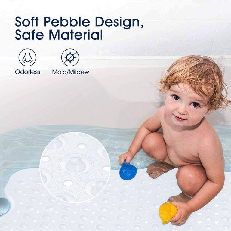 Non Slip Bath Mat Extra Large Shower Mat Bathtub Anti-Mold Rubber Strong Suction thumbnail 4