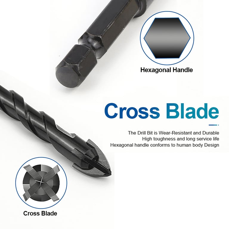 4PCS Hex Tile Drill Bit Set | Glass Ceramic Brick Drilling thumbnail 14