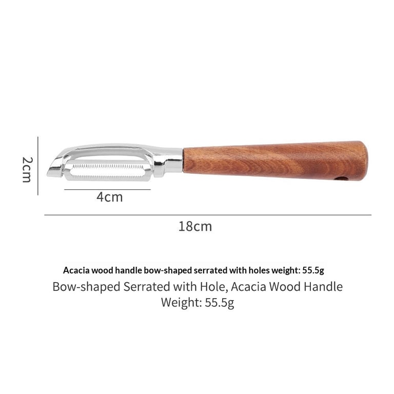 Stainless Steel Acacia Wood Peeler | Y-Shaped & I-Shaped Designs thumbnail 4