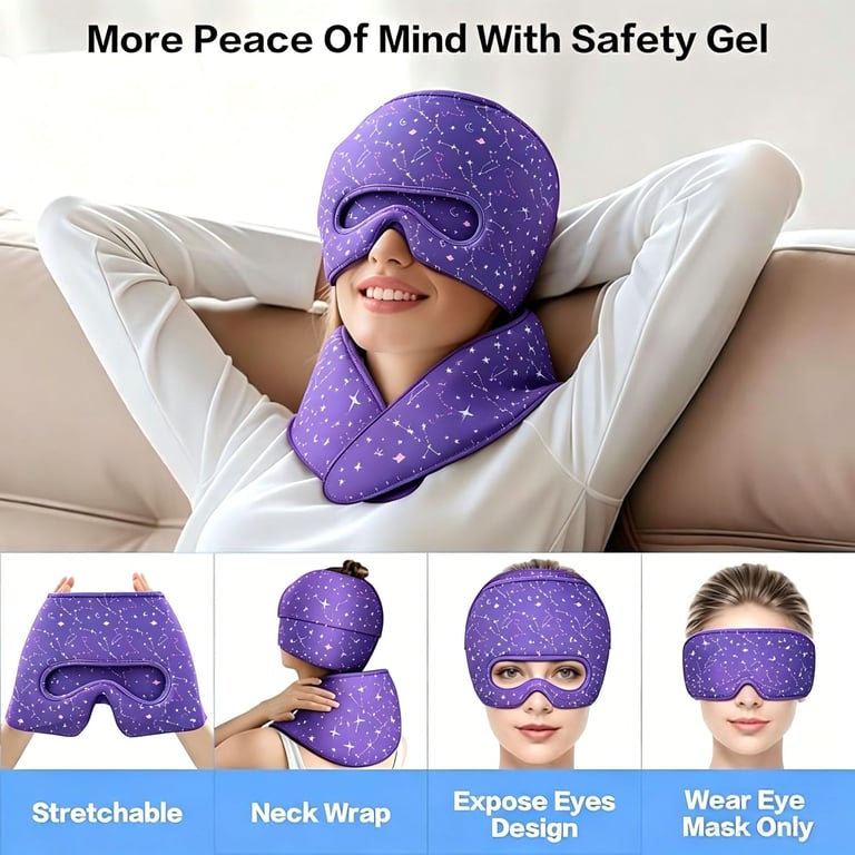Gel Hot-and-Cold Compress Head Cover Hat | Migraine & Neck Pain Relief thumbnail 12