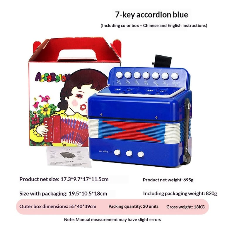 7-Key Portable Accordion for Kids | Educational Music Toy Canada thumbnail 18