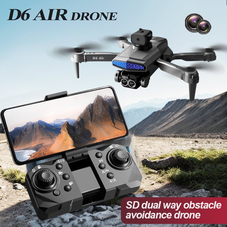 D6 Air Drone for Beginners | 540° Obstacle Avoidance Dual HD Cameras thumbnail 3