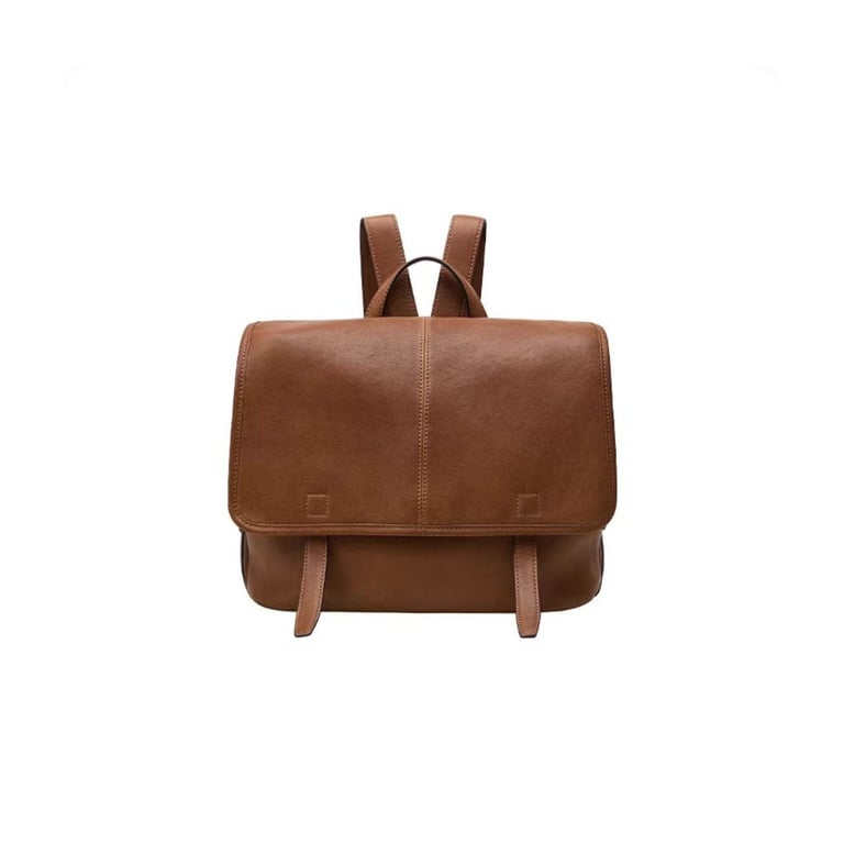 Vegetable-Tanned Leather Messenger Backpack | Convertible Design thumbnail 3
