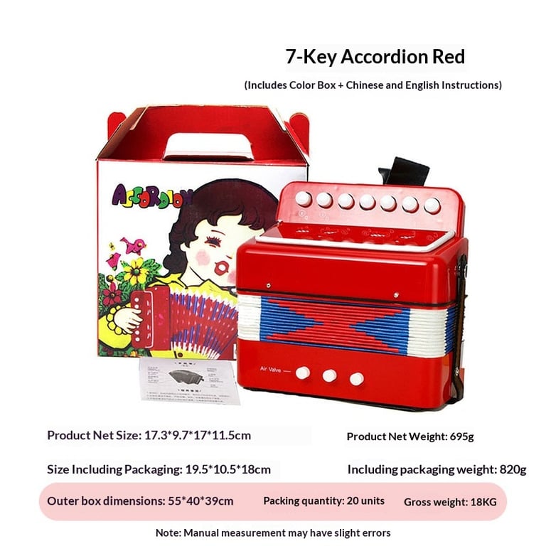 7-Key Portable Accordion for Kids | Educational Music Toy Canada thumbnail 5