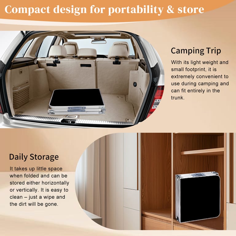 6ft Aluminum Folding Table | Adjustable Height Portable Camping Picnic Desk thumbnail 7