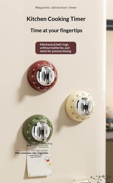 Magnetic Kitchen Timer Lite-Luxury Precise Countdown | Retro Design thumbnail 9