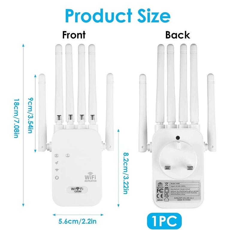 Dual-band Signal Booster Amplifier 1200M Gigabit Wireless Repeater thumbnail 5