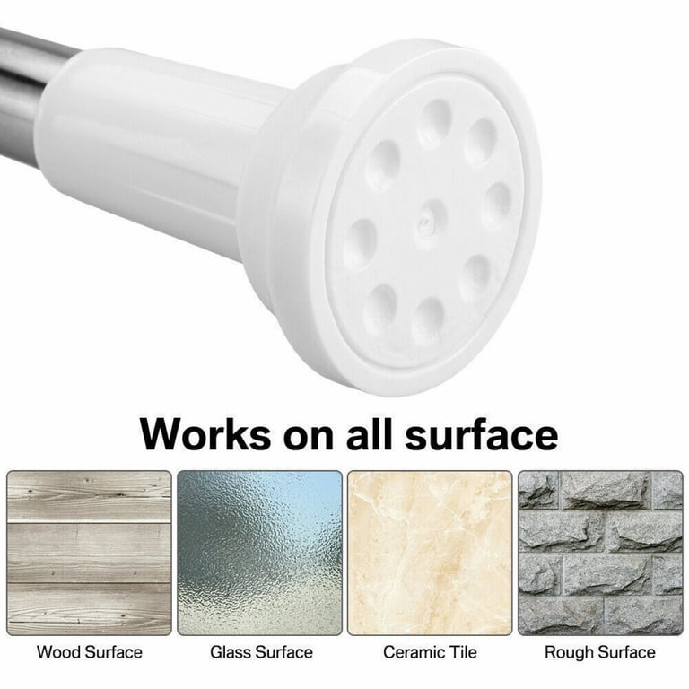 Heavy Duty Telescopic Shower Curtain Pole | No-Drill Spring Tension Rod thumbnail 16