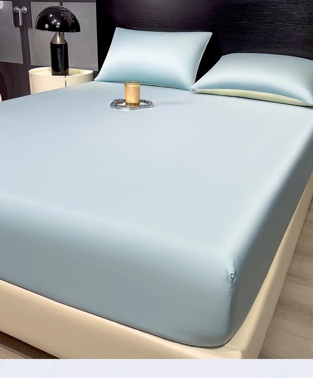 Summer Solid-Color Ice Silk Fitted Sheet | Cooling Bedding Canada thumbnail 7