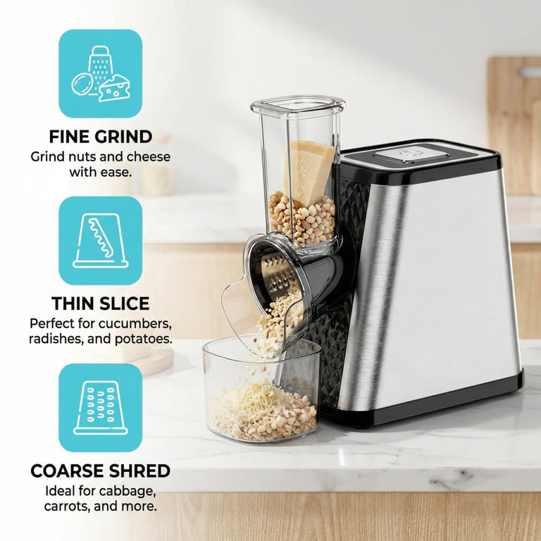 Electric Vegetable Slicer & Flour Mill | Multi-Hole Food Processor thumbnail 8