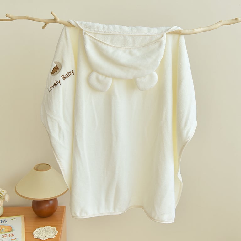 Baby Coral Fleece Hooded Cape Bath Towel | Absorbent & Quick-Drying thumbnail 10