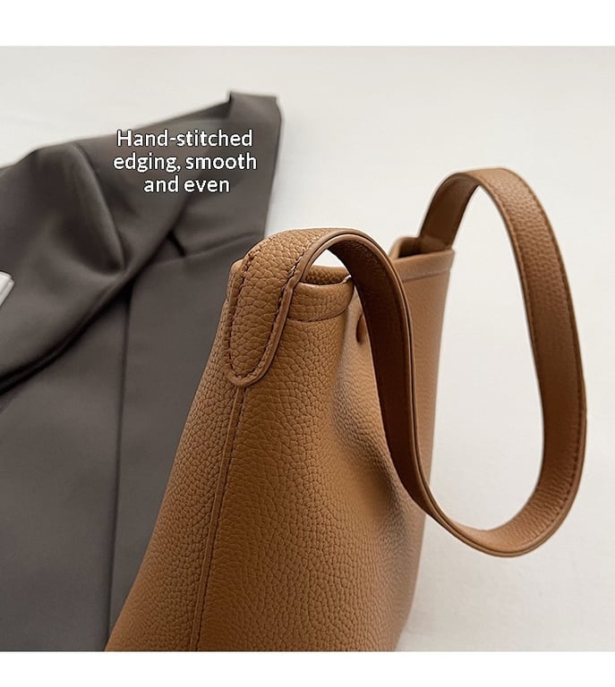 Large-Capacity Pebbled Leather Tote Bucket Bag for Women | Spring thumbnail 10