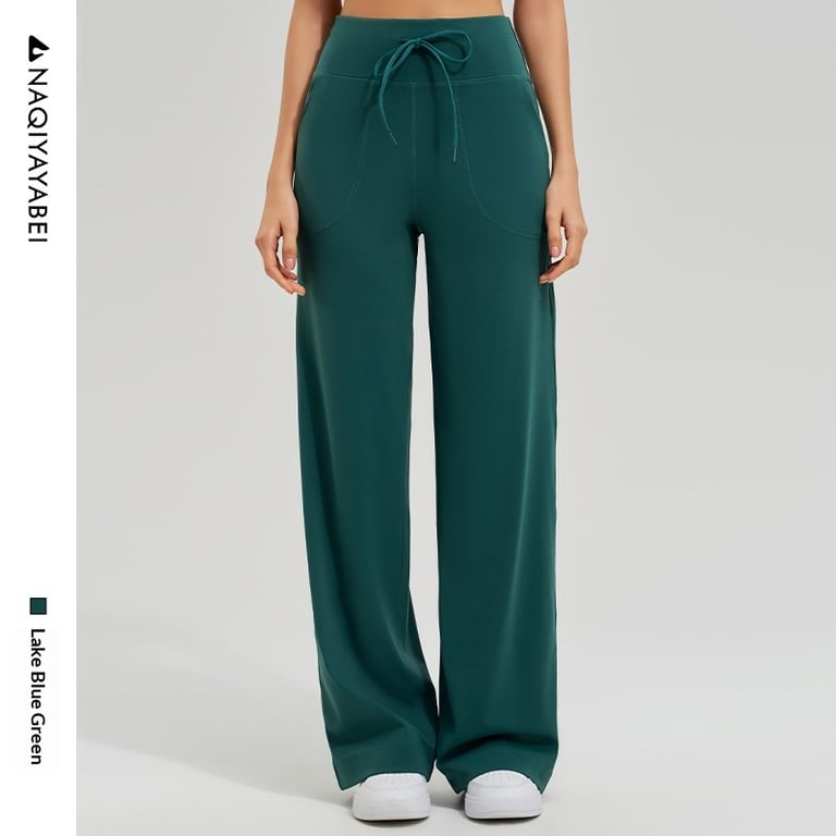High-Waisted Wide-Leg Workout Pants | Elastic Fitness Wear Canada thumbnail 7