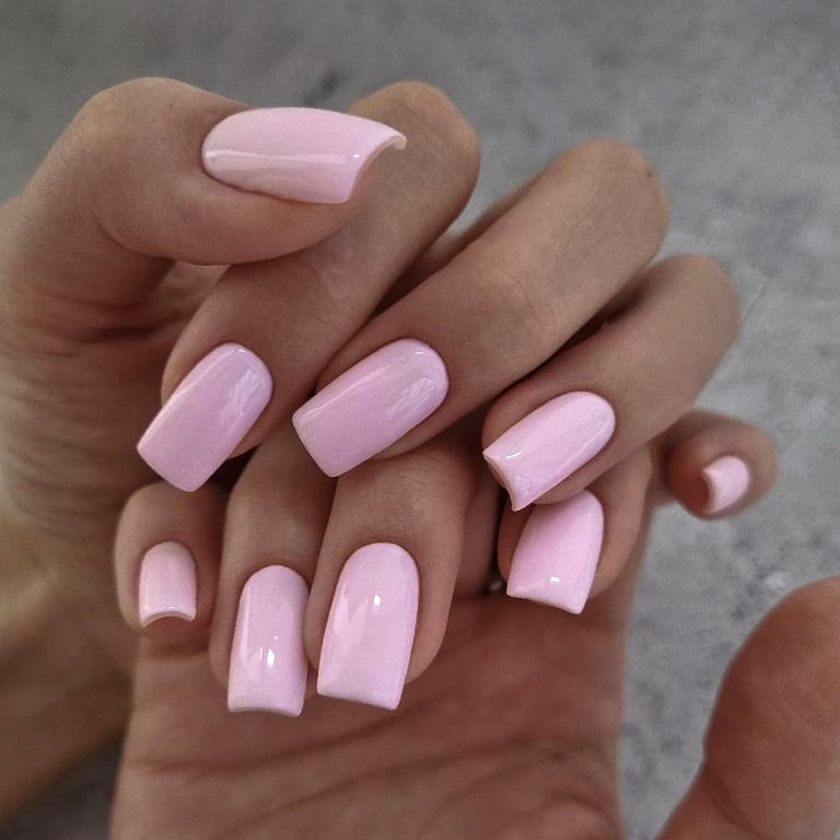 Light Pink Square Press-On Nails | Ultra-Thin Mid-Length Fake Nails thumbnail 2