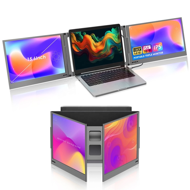 15.6" Portable Triple Screen Extender Monitor for Laptops